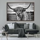 Scottish Highland Cow Wall Art Canvas Print | Ready to Hang