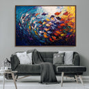 Vibrant Abstract Fish Swarm Art – Colorful Fish Inspired