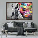 Banksy Print - Street Art Canvas Wall Art - Kids Revealing by MyGreatCanvas | Canvas Wall Art Prints | Photo Prints & Wall Decor