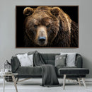 Grizzly Brown Bear Canvas Wall Art, Wildlife Animal Canvas