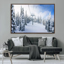 Winter Ski Lift Wall Art Print - Landscape Wall Art | Snowy by MyGreatCanvas | Canvas Wall Art Prints | Photo Prints & Wall Decor