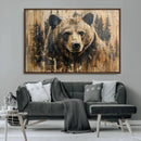 Majestic Grizzly 399 Bear Wall Art | 3-Panel Rustic Canvas