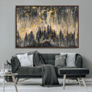 Golden Forest Abstract Wall Art | Dark Forest with Gold