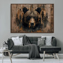 Rustic Grizzly 399 Wall Art | Triptych Canvas Print | Rustic