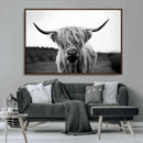 Highland Cow Wall Art | Black and White Farmhouse Decor |
