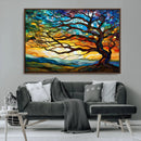 Vibrant Mosaic Tree of Life Wall Art | Stained Glass Style