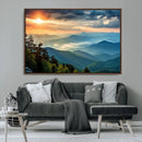 Sunrise Over Mountain Range Wall Art Canvas Print, Farmhouse