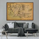 Middle Earth Map Canvas Wall Art – Vintage Fantasy Map
