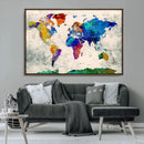 World Map Canvas Print – Framed Travel Map Wall Art for by MyGreatCanvas | Canvas Wall Art Prints | Photo Prints & Wall Decor