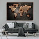 World Map Canvas Print – Framed Travel Map Wall Art for