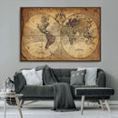Vintage World Map Wall Art Canvas – Antique Style Push Pin by MyGreatCanvas | Canvas Wall Art Prints | Photo Prints & Wall Decor