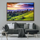 Green Hills and Sunset Wall Art Print - Scenic Landscape by MyGreatCanvas | Canvas Wall Art Prints | Photo Prints & Wall Decor