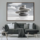 Still Life Black and White Zen Stones Wall Art Canvas,