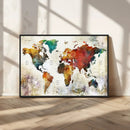 Watercolor World Map Canvas Print – Framed Wall Art for by MyGreatCanvas | Canvas Wall Art Prints | Photo Prints & Wall Decor