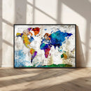 World Map Canvas Print – Framed Travel Map Wall Art for by MyGreatCanvas | Canvas Wall Art Prints | Photo Prints & Wall Decor
