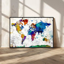 World Map Canvas Print – Detailed Map of the World Wall Art