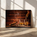 Whiskey and Cigar Wall Art Canvas | 3 Panel Bar Room Decor by MyGreatCanvas | Canvas Wall Art Prints | Photo Prints & Wall Decor