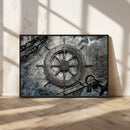 Ship Steering Wheel Vintage Wall Art Canvas Print by MyGreatCanvas | Canvas Wall Art Prints | Photo Prints & Wall Decor