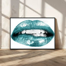 Blue Lips Wall Art Canvas Print