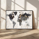 Abstract Map Printing - Modern World Map Canvas Wall Art for
