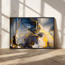 Large Abstract Wall Art Print -  Gold and Blue Abstract