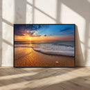 Sunset and Beach at Night Wall Art Canvas Print