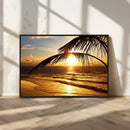 Golden Tropical Beach Sunset Canvas Triptych, Coastal Palm by MyGreatCanvas | Canvas Wall Art Prints | Photo Prints & Wall Decor