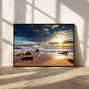 Golden Hour Beach Sunset Canvas Triptych, Ocean Waves and by MyGreatCanvas | Canvas Wall Art Prints | Photo Prints & Wall Decor