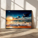 Golden Hour Sunset Over Ocean Waves Wall Art Canvas Print | by MyGreatCanvas | Canvas Wall Art Prints | Photo Prints & Wall Decor