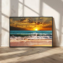 Golden Sunset Beach Canvas Wall Art – Triptych Seascape by MyGreatCanvas | Canvas Wall Art Prints | Photo Prints & Wall Decor