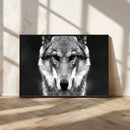 Black and White Wild Wolf Wall Art Canvas Print