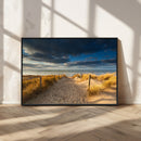 Ocean Beach Dark Clouds Wall Art Canvas Print