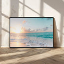 Tranquil Ocean Beach Sunset Canvas Wall Art | 3-Panel by MyGreatCanvas | Canvas Wall Art Prints | Photo Prints & Wall Decor