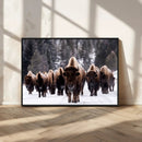 Bison Wall Art Canvas Print- Bison Herd Canvas Wall Art –