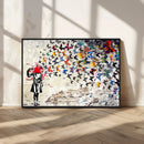 Banksy Art Butterfly Girl Explosion Canvas Art – Vibrant