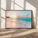 Beach Wall Art - Stunning Ocean Sunset Canvas Print with