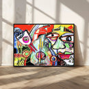 Picasso Style Art Abstract Canvas Wall Art Print , Colorful
