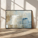 Abstract Blue and Beige Wall Art, Modern Minimalist Canvas