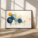 Geometric Blue Orange Abstract Wall Art Canvas, Geometric