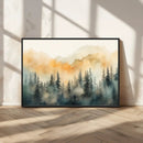 Abstract Forest Print - Mountain Wall Art | Autumn Landscape
