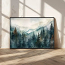 Serenity Forest Wall Art Canvas | Foggy Mountain Landscape