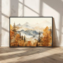 Golden Autumn Forest Wall Art Canvas | Mountain Landscape