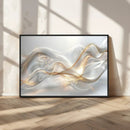 Abstract art Grey and Gold Lines Wall Art