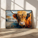 Highland Cow Abstract Canvas Wall Art – Bold Farmhouse