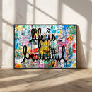 Life Beautiful Art Print - Banksy Graffiti Wall Art Canvas by MyGreatCanvas | Canvas Wall Art Prints | Photo Prints & Wall Decor