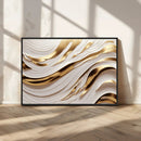 Gold and White Abstract Wave Canvas – Elegant Flowing Design by MyGreatCanvas | Canvas Wall Art Prints | Photo Prints & Wall Decor