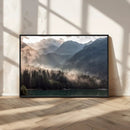 Foggy Mountain Canvas Print Forest Wall Art