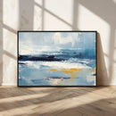 Abstract Ocean Canvas Wall Art - Coastal Blue and Gold
