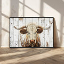 Rustic Longhorn Bull Wall Art Canvas Set – Western-Inspired by MyGreatCanvas | Canvas Wall Art Prints | Photo Prints & Wall Decor