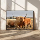 Highland Cow Canvas Wall Art Animal Print for Farm House